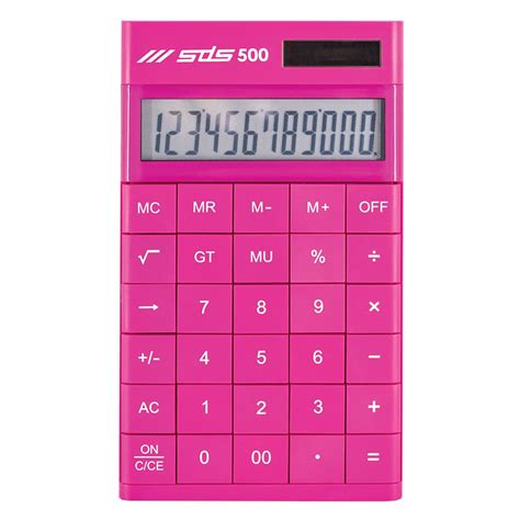 Sds 500 12 Digit Desktop Calculator Dual Powered Pink Shop Today