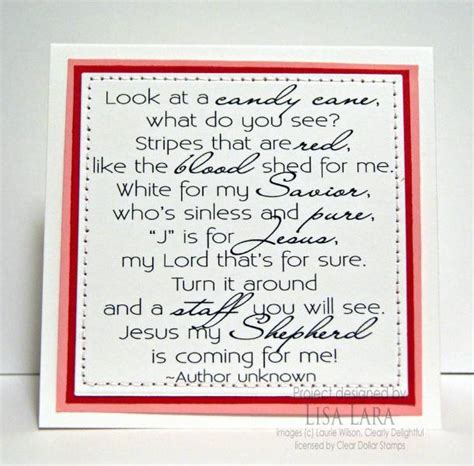 I'm not allowed to take one until christmas eve. CANDY CANE POEM (INSIDE) by lisa lara - at Splitcoaststampers