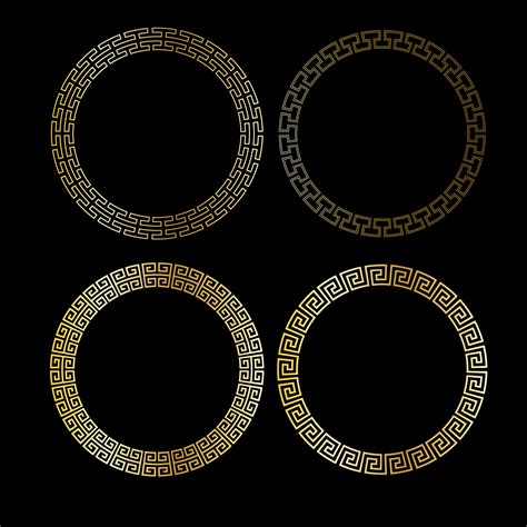 metallic gold fretwork circle frames 423766 Vector Art at Vecteezy