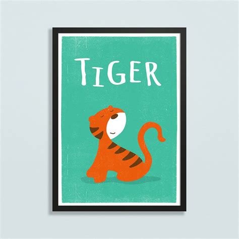 Custom Tiger Art Prints Personalized Baby Gift Nursery Etsy