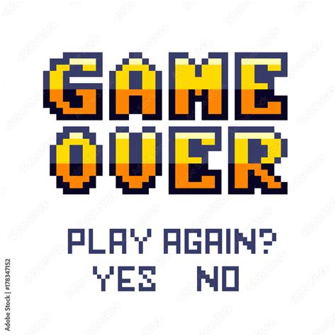 Game Over Pixel Art Design Isolated On White Background Pixel Art For