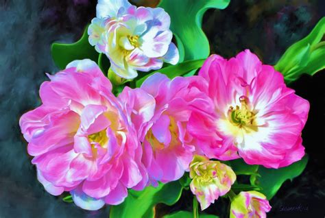 Paintings Of Artists Original Unusual Art Painting Of Pink Flowers In