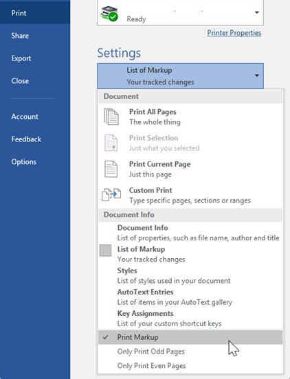 Print A Document In Word