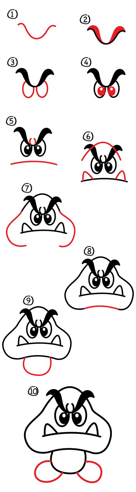 How To Draw A Goomba From Mario Bros Art For Kids Hub