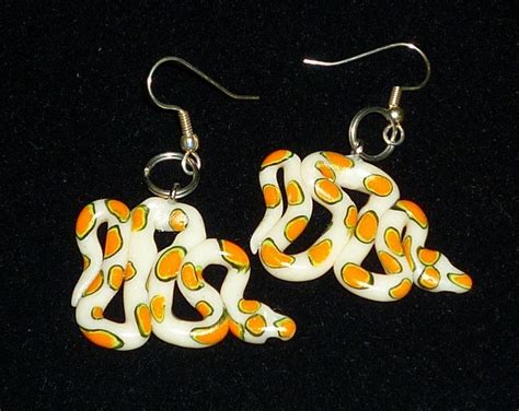 Pumpkin Orange Halloween Glowing Snake Earrings Glow In The Etsy