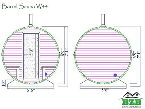 8 Person Barrel Sauna Kit W44 Bzb Cabins