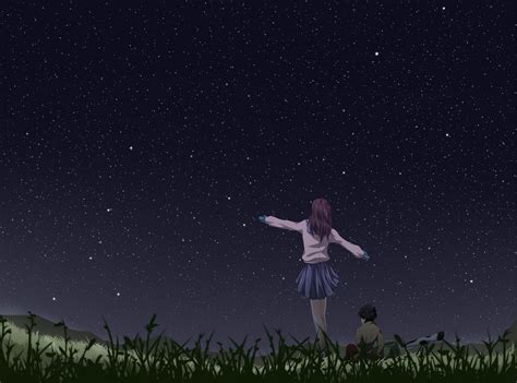 Starry Night Anime Wallpapers Top Free Starry Night Anime Backgrounds Wallpaperaccess