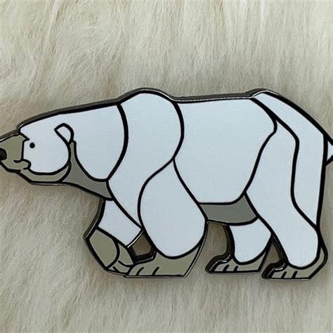 Polar Bear Hard Enamel Pin Polar Bear Pin Bear Pin Art Etsy