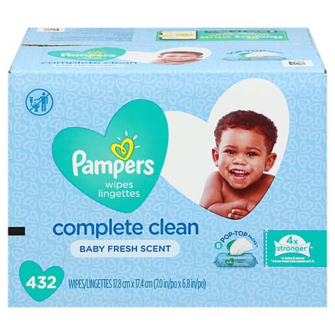 Pampers Baby Wipes Complete Clean Baby Fresh Scent 6x Pop Top 432 Count