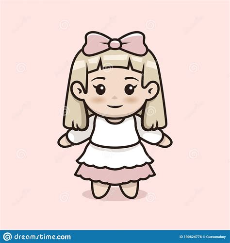 Chibi Anime Girl Mascot And Character Design Cartoon Vector