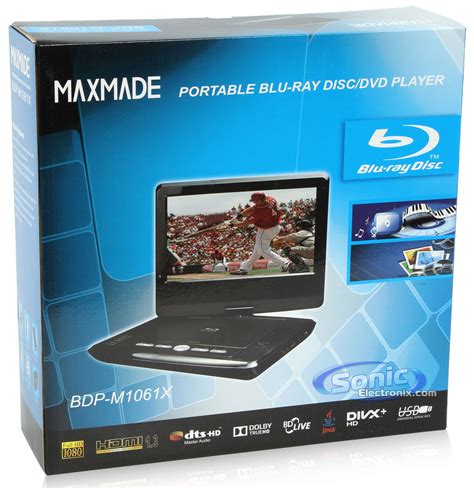 Maxmade Bdp M1061x Portable Blu Ray Dvd Player With 101 Lcd Display
