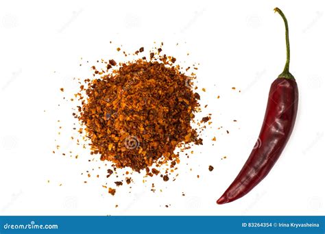 Chili Red Pepper Flakes Corns And Chili Powder Stock Photo Image Of