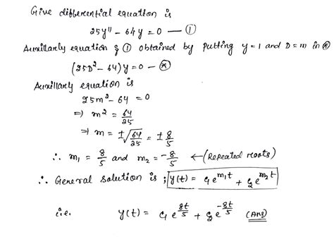 Solved Find The General Solution Of The Following Differential