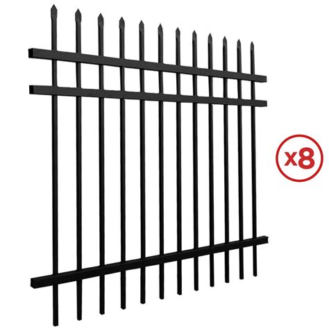 Commercial Grade 8 Panel 8x6 Ft Steel Fence Kit With Straight Edges