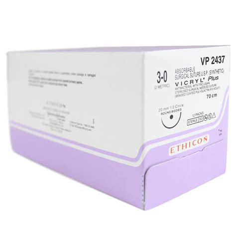 Buy Ethicon Vicryl Plus 3 0 Absorbable Violet Braided Suture Vp 2437