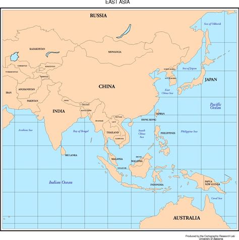 East Asia Map And Capitals Map