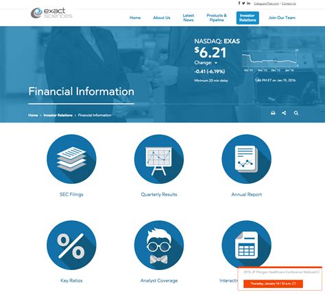 Exact Science Financial Summary Financial Information Investor