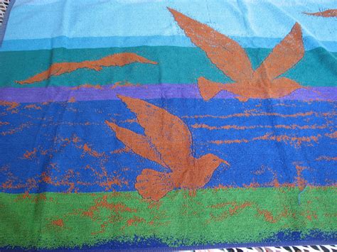 Vintage Beach Towel Sea Gull Rainbow Stripe Beach Towel Boho Etsy