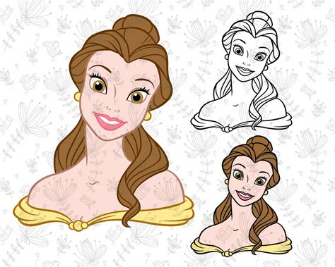 Free Svg Belle Disney Princess Svg 6370 File For Cricut