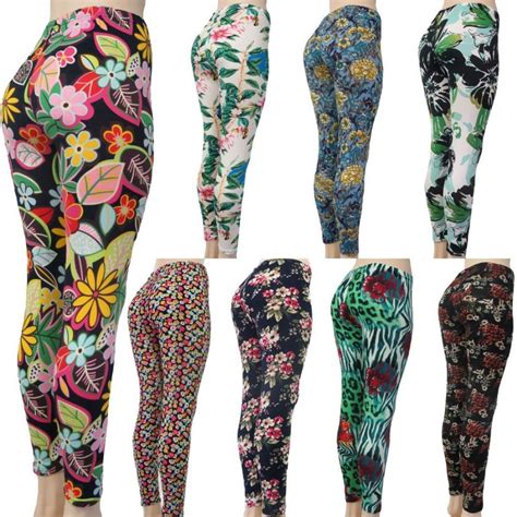 60 Wholesale Womens Fashion Leggings Assorted Floral Prints At