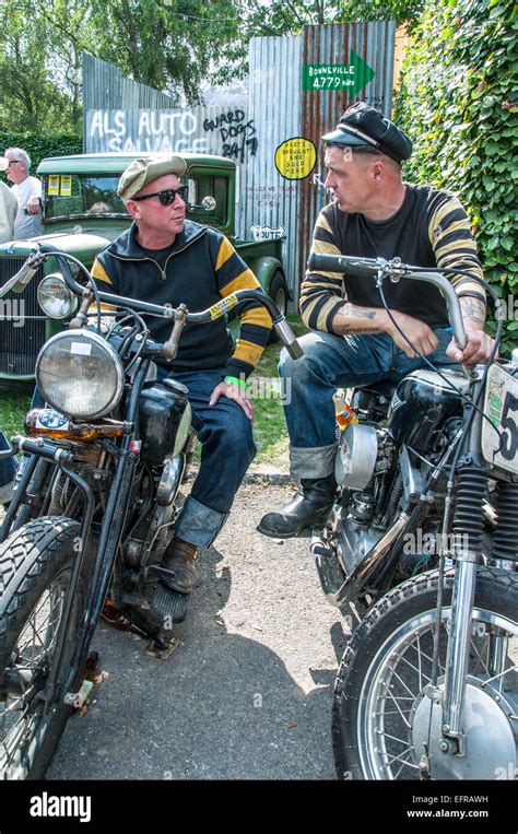 Two Members Of The Hornets Biker Gang At The Goodwood Revival