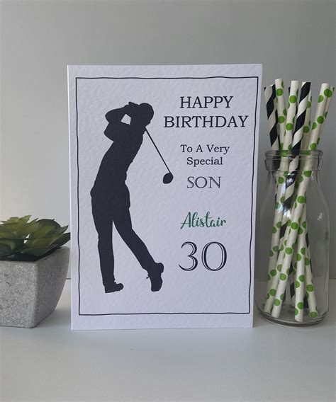 Personalised Male Birthday Card Golf Boys Son Grandson Nephew Etsy Uk