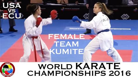 bronze 1 3 female team kumite usa vs ecu 2016 world karate championships youtube