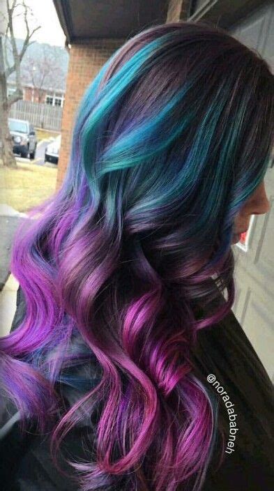 Beautiful Blue Purple Ombre Dyed Hair Color Dyed Hair