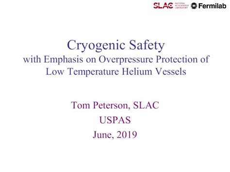 PDF Cryogenic Safety USPAS 2019 06 24 Cryogenic Safety And
