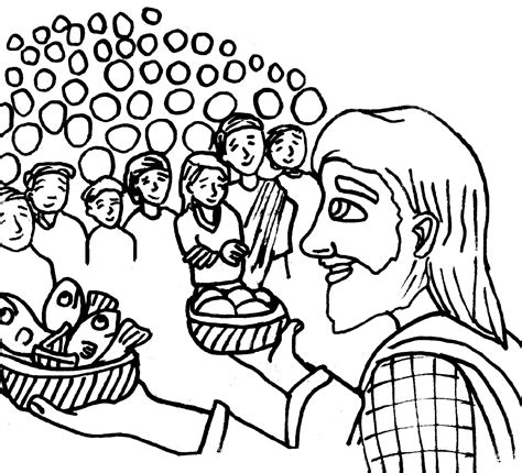 get feeding of the five thousand coloring page pictures