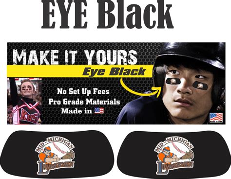 Mid Michigan Lumbermen Baseball Club Custom Eye Black Team Custom Eye