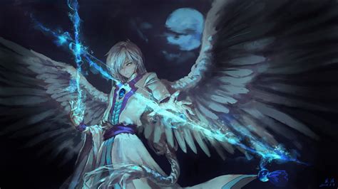 2560x1440 Anime Angel Boy With Magical Arrow 1440p Resolution Hd 4k Wallpapers Images
