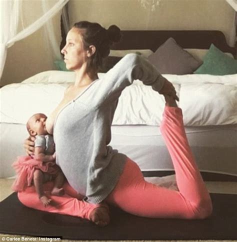 Yoga Loving Mother Of Three Is Pictured Breastfeeding Her One Month Old