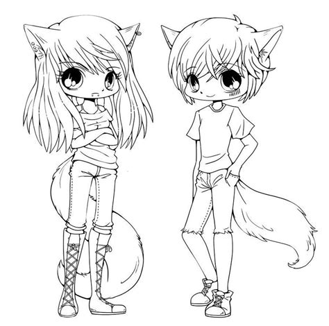 Cute Anime Fox Coloring Pages 16 Pics Of Chibi Fox Girl Coloring