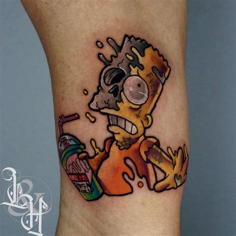 Tatuaje Dual A Color De Bart Y Lisa Simpson Brother Tattoos Simpsons Tattoo Sibling Tattoos