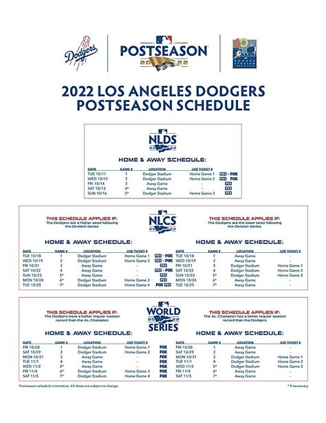 Dodgers 2022 Postseason Schedule Rdodgers
