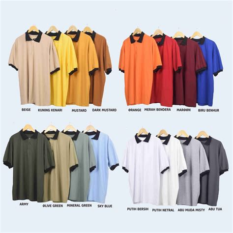 Jual Kaos Polo Jumbo Variasi Kombinasi Big Pria Size Kerah Shopee