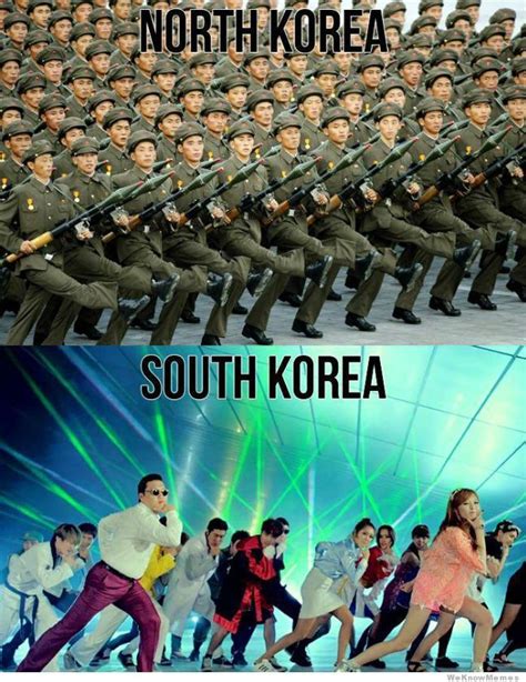 North Vs South Korea Meme Gangnamstyle North Korea Kim South Korea Radiohead Kim Jong Un