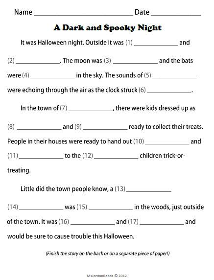 13 Best Mad Libs Printables Images On Pinterest English