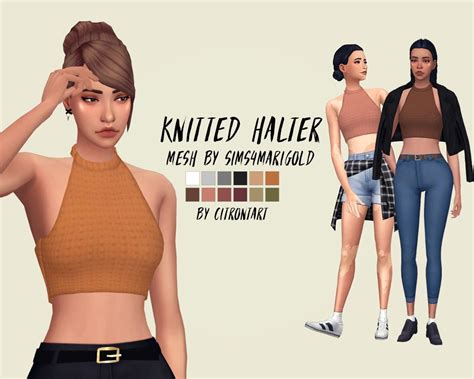 Knitted Halter Tops Sims Sims 4 Clothing Sims 4