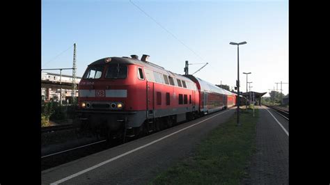 Germany Db Railways Class 218 Rabbit Locomotives Leave Bad Oldesloe In Top And Tail
