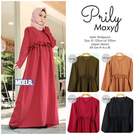Jual Maxi Dress Prily Maxy Dress Cewek Muslim Dress Wanita Muslim Abaya