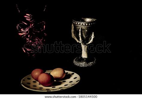 Satan Maskdeviled Eggs Witchs Goblet On Stock Photo 1805144500