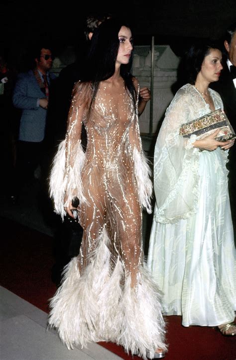 Cher At The 1974 Met Gala Wearing A Dress By Bob Mackie Cherokees Met