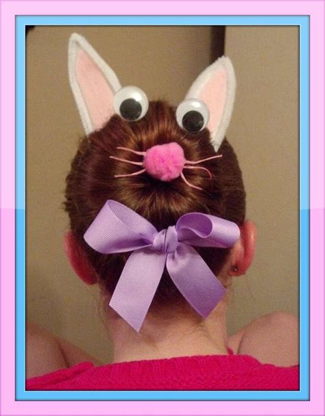 «easter hairdos in anticipation of @kadydunlap's visit! Easter Bunny Bun ♥ | Easter hairstyles, Wacky hair days, Wacky hair
