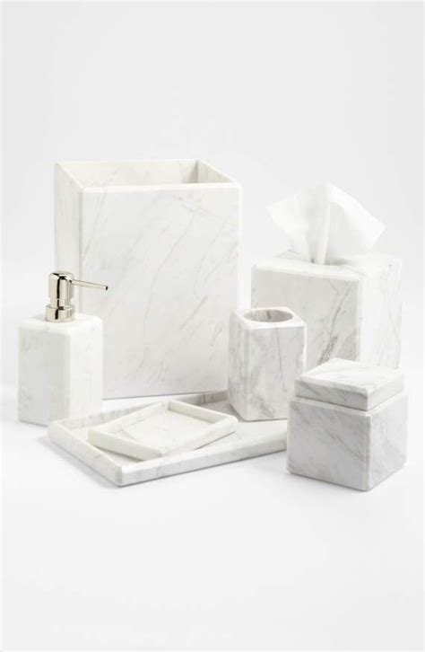 The floor is rarely the focal point of any room which is exactly what makes this bathroom designed by style haus interiors so interesting. Waterworks Studio 'Luna' White Marble Covered Jar (Online ...