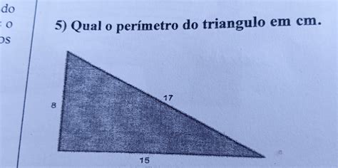 Solved Do 0 5 Qual O Perímetro Do Triangulo Em Cm Os Geometry