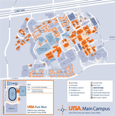 31 Utsa Main Campus Map Maps Database Source