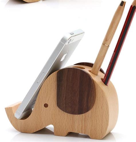 Wood Mobile Phone Stand Pen Container Iphone Stand Woodworking Wood