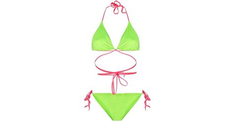Noire Swimwear Tanning Wrap Style Bikini In Green Lyst Canada